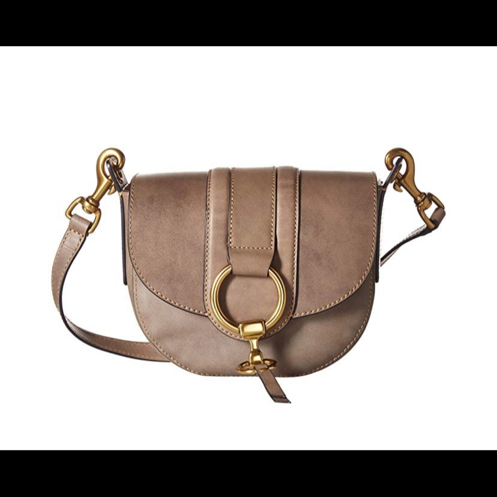 NWOT FRYE TAUPE CROSSBODY SADDLE BAG
